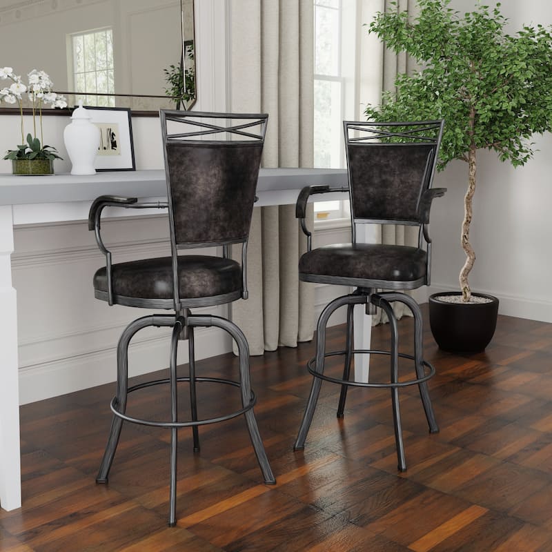 Hillsdale Furniture Bridgetown Metal Swivel Stool, Pewter