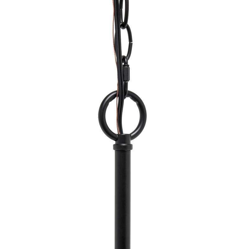 15" 3-Light Pendant Chandelier - Metal & Glass - Kitchen Island Lighting - Bronze Finish - 17