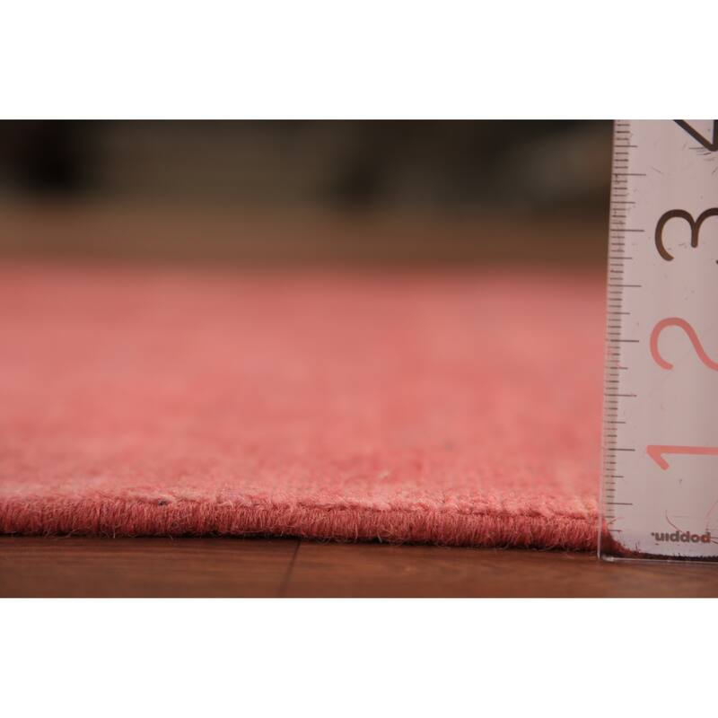 Pink Gabbeh Runner Rug Hand-Knotted Wool Carpet - 3'2" x 9'9"