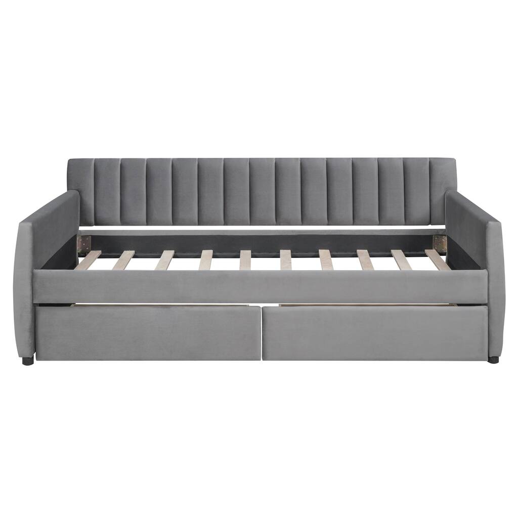 Twin Size Upholstered daybed with Drawers