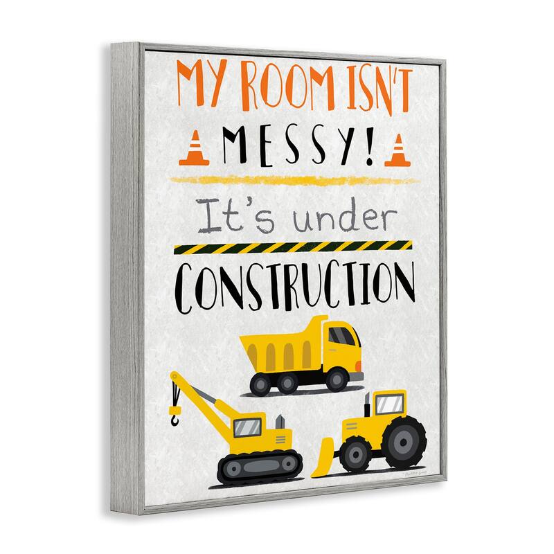 Stupell Under Construction Not Messy Framed Giclee Art Design By Elizabeth Tyndall