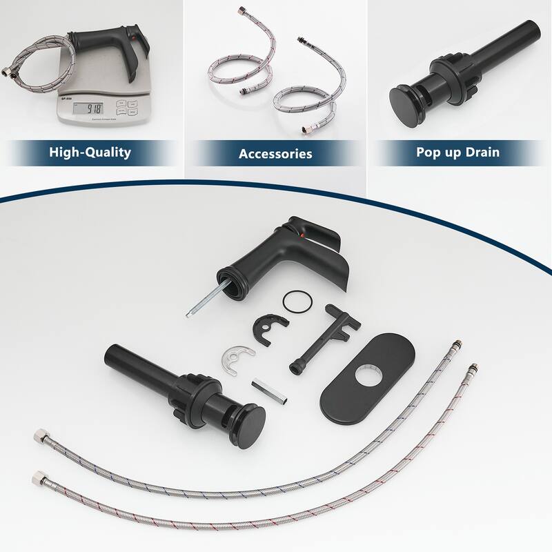 Topcraft Single Handle Waterfall Bathroom Faucet with Baseplate