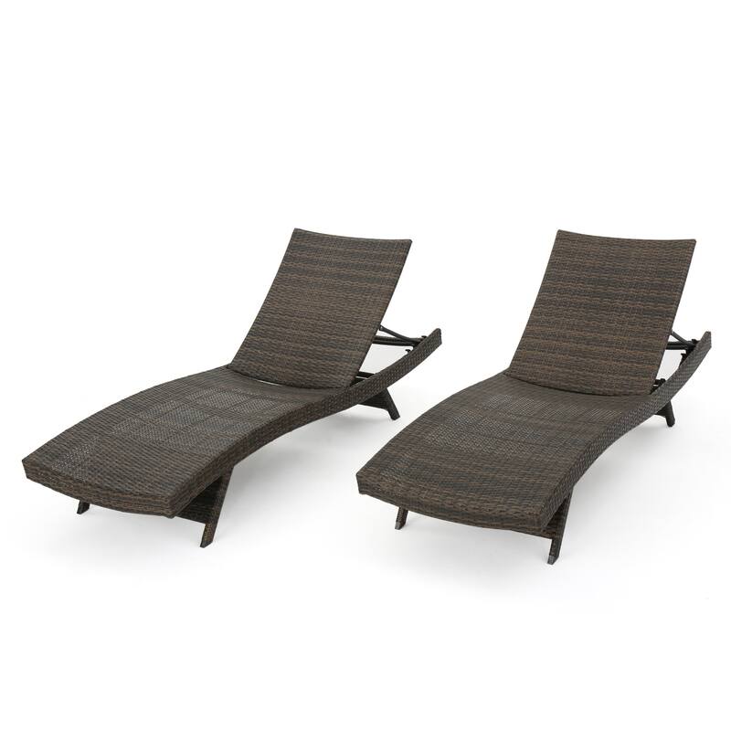 Thira Wicker Chaise Lounge Chair (Set of 2) by Christopher Knight Home