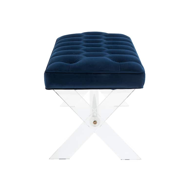 SAFAVIEH Couture Ketevan Tufted Acrylic Bench - 48"x18"x18". - 48" W x 18" L x 18" H - 48Wx18Dx18H