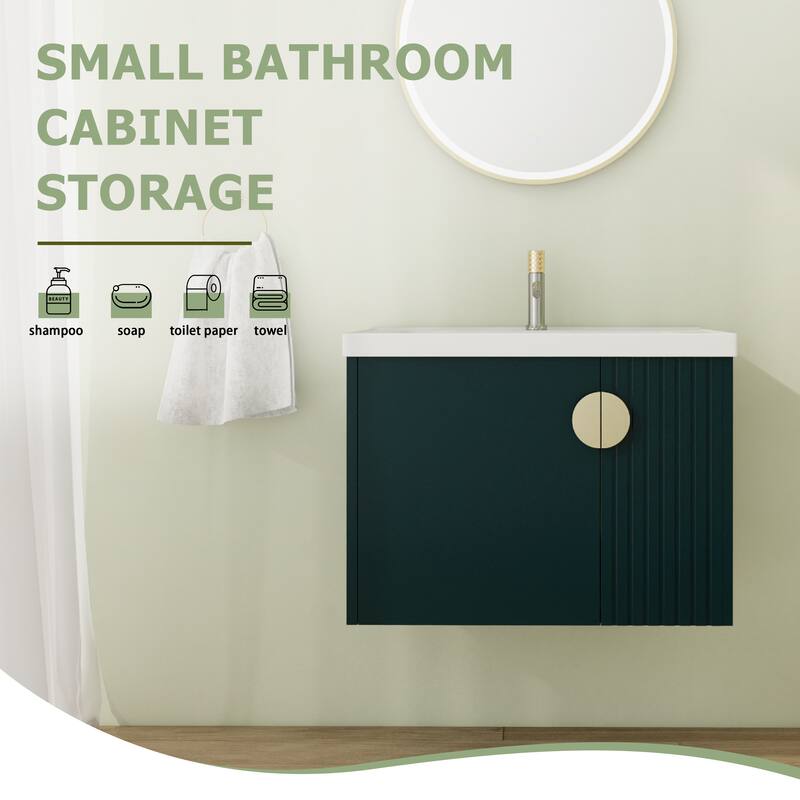 28" Floating Bathroom Vanity with Sink,Wall Mounted Bathroom Vanity with Soft Close Door