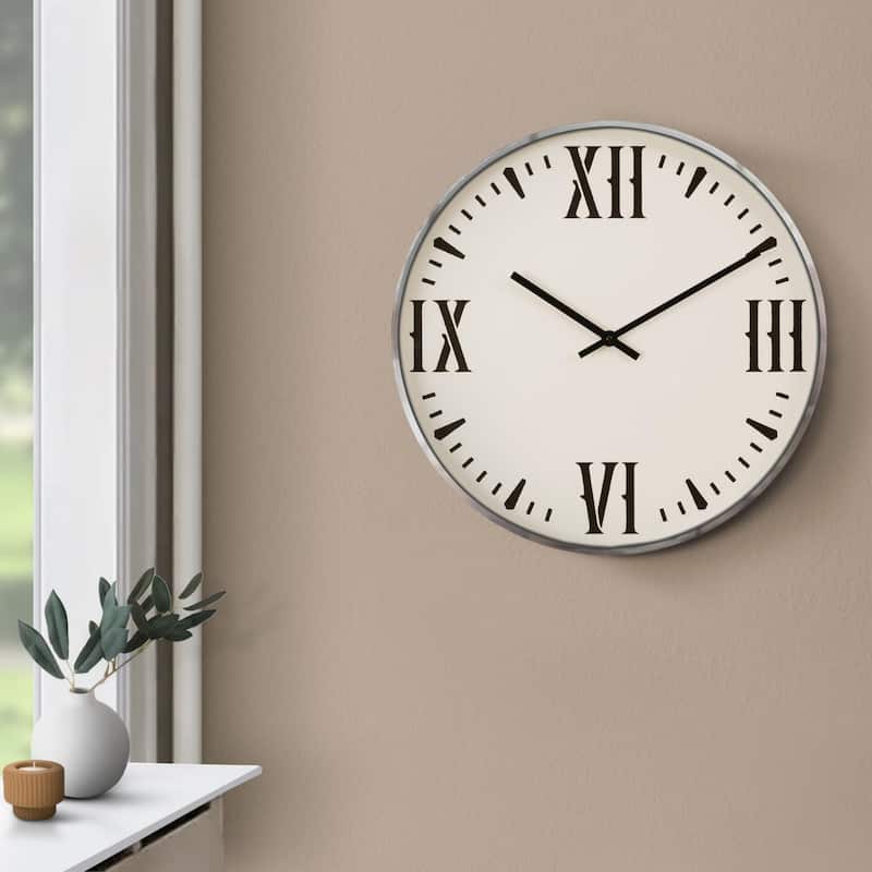 20" Round Wall Clock - Black/White
