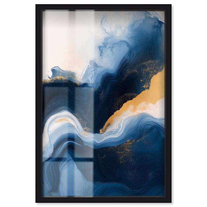 Blue Deep III Shadowbox by Art Remedy - Black - 24" x 36"