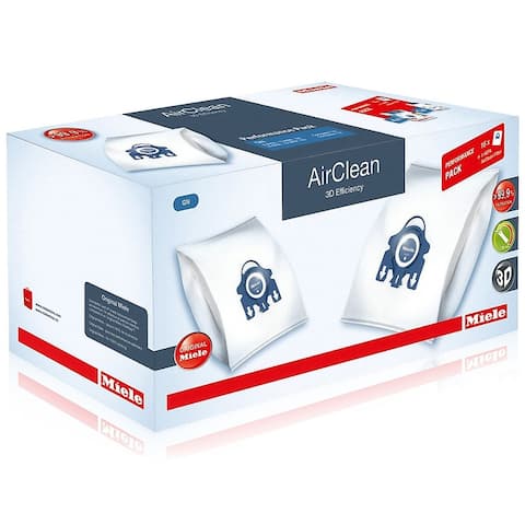 Miele Performance Pack 16 Type GN AirClean 3D Efficiency FilterBags + HA50 HEPA Filter - Blue