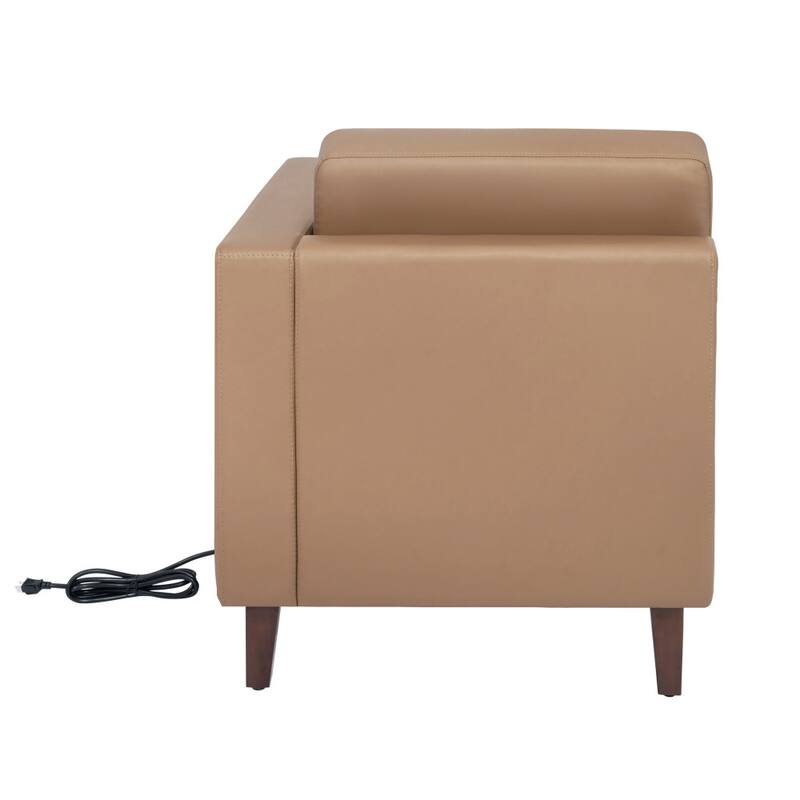 Commercial Modular Right Arm Chair with AC/USB/USB-C Chargers - 28.25"W x 31.5"D x 31.75"H