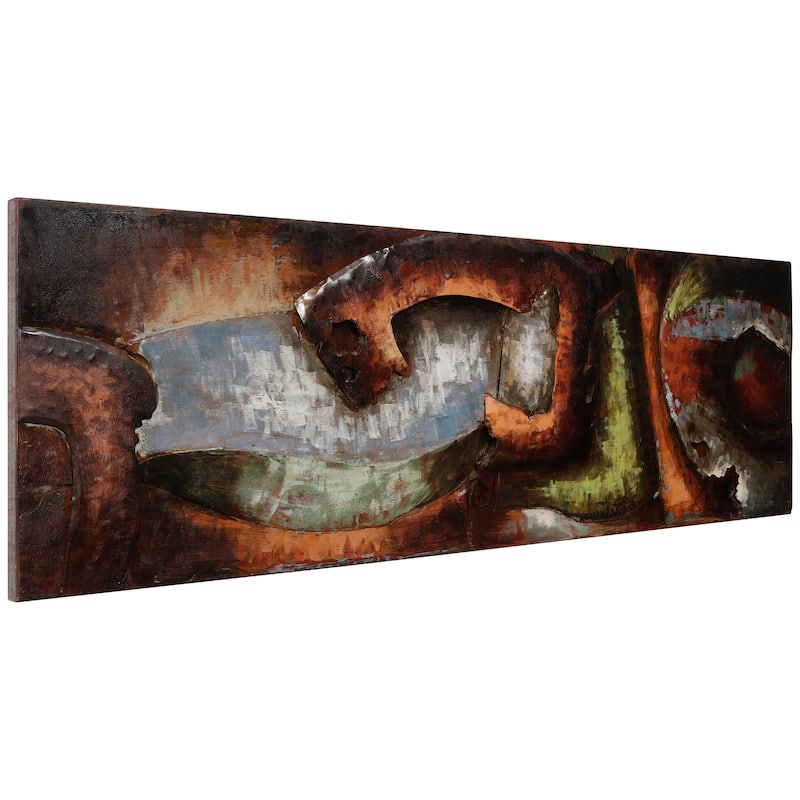 "Convergence 1" Mixed Media Iron Hand Painted Dimensional Wall Art