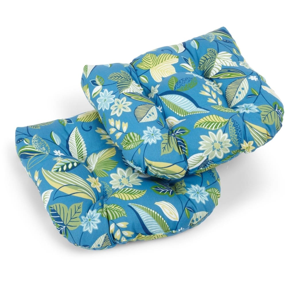 19-inch Rounded Back Indoor/Outdoor Chair Cushions (Set of 2) - 19" x 19"