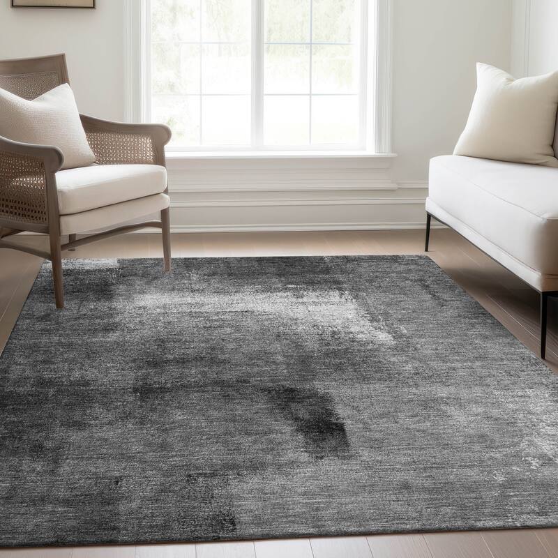 Machine Washable Indoor/ Outdoor Chantille Solid Ombre Rug