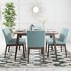 preview thumbnail 1 of 13, Christopher Knight Home Prazen Mid-Century Modern 5-piece Dining Set Natural Walnut + Mint