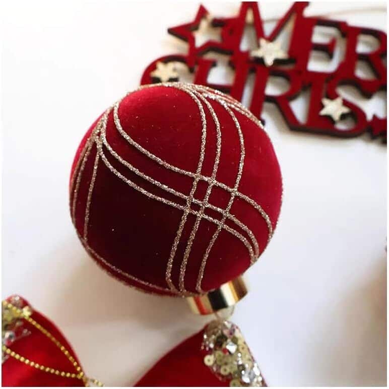 12PCS Mini Shatterproof Flocked Christmas Ball Ornaments for Holiday, Wedding - N/A