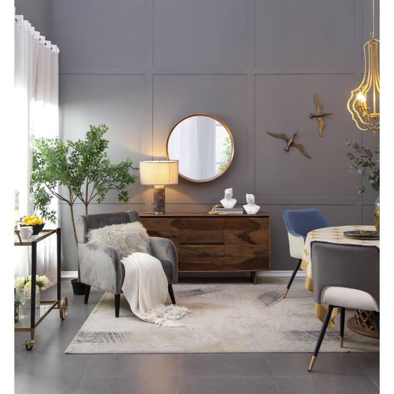 Round Pine Wood Mirror