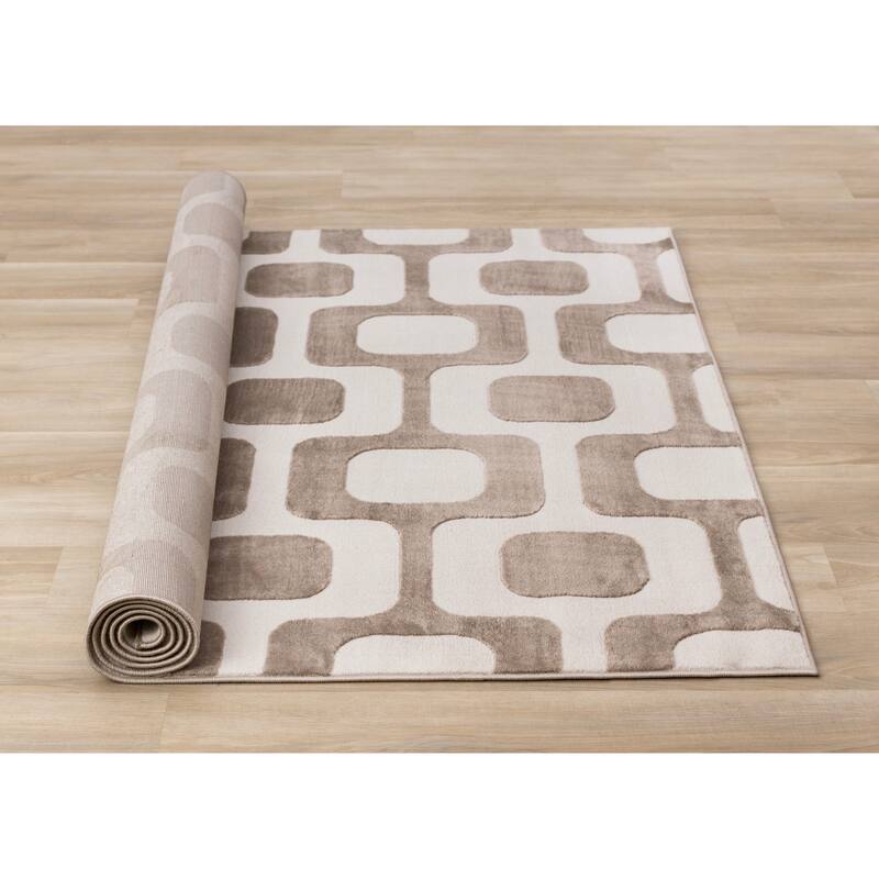 Leonardo Brown Cream Vintage Patterned Area Rug