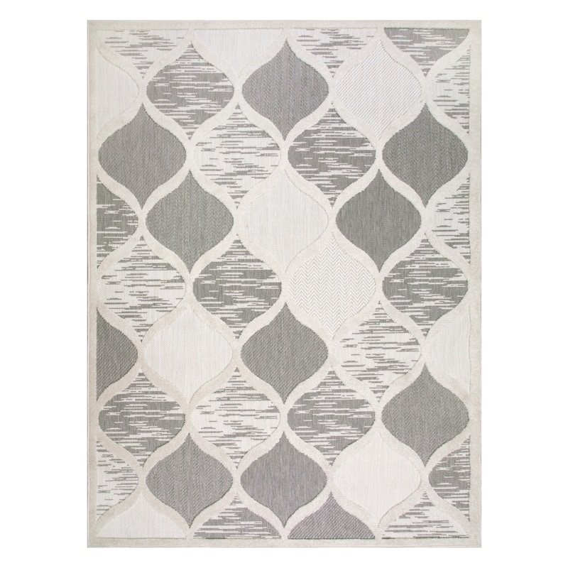 Leick Home Laurus Quatrefoil Indoor Outdoor Area Rug Rectangle 8'X10' and 2'x8' Runner Combo - 8' x 10' - 8' x 10'