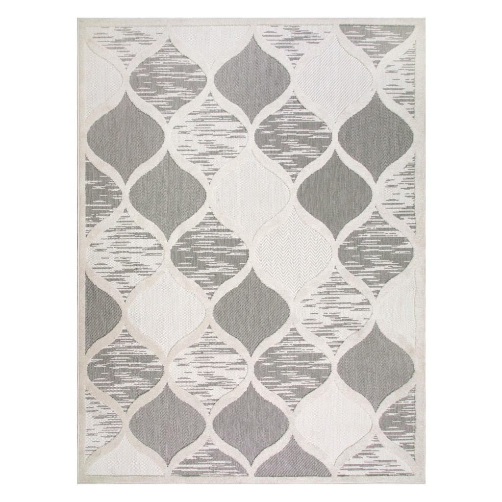 Leick Home Laurus Quatrefoil Indoor Outdoor Area Rug Rectangle 8'X10' and 2'x8' Runner Combo - 8' x 10'