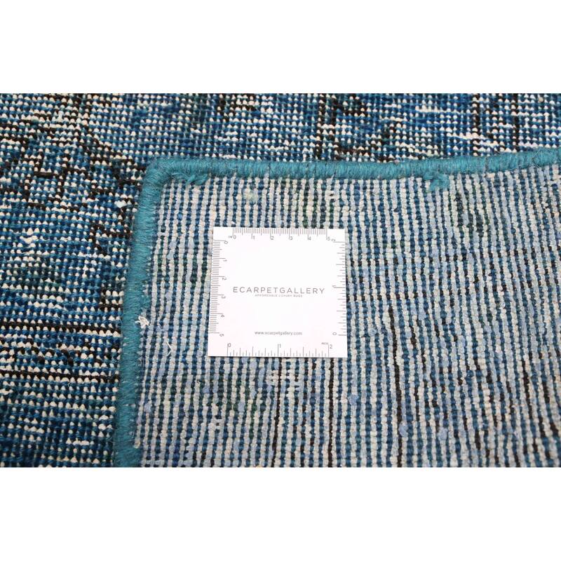 ECARPETGALLERY Hand-knotted Color Transition Dark Blue Wool Rug - 2'11 x 9'4