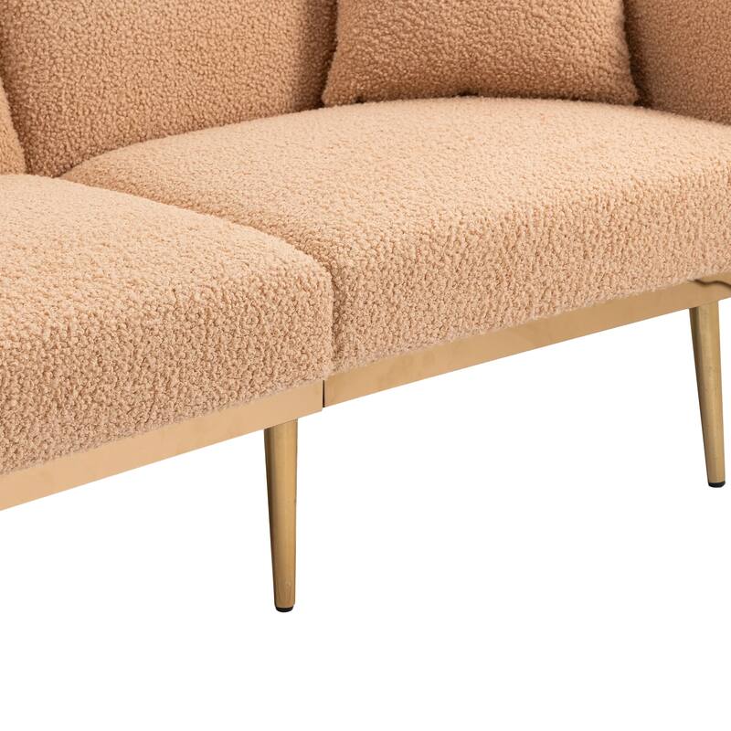 Velvet Sofa , Accent sofa .loveseat sofa with metal feet