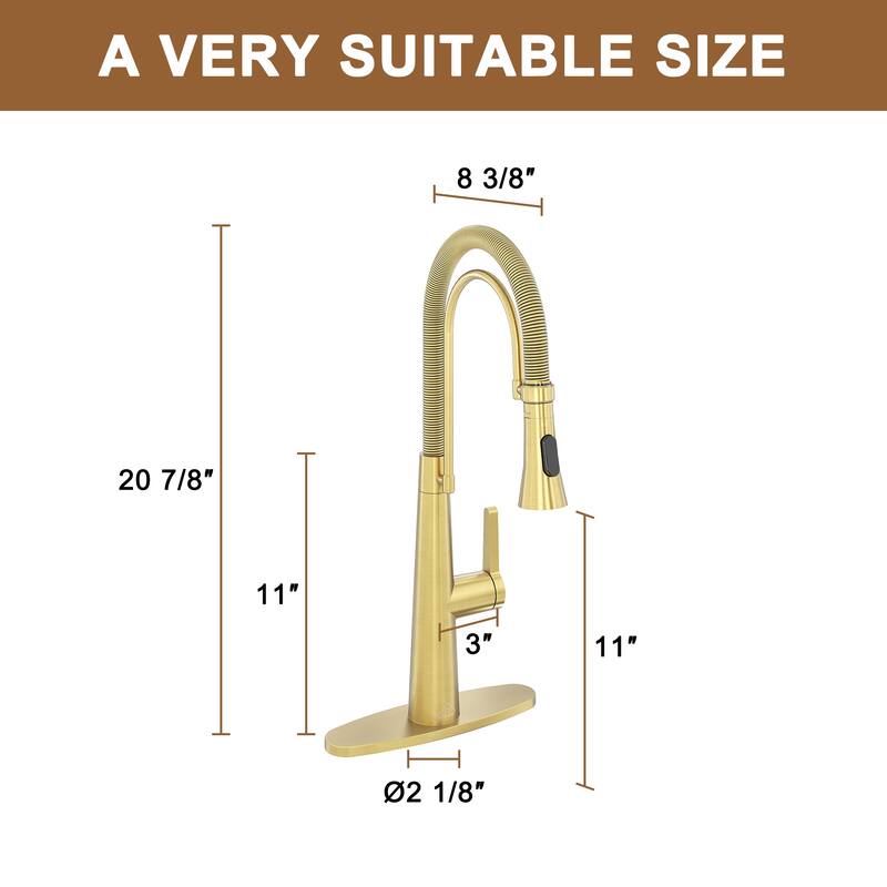 Spring Kitchen Sink Faucet with Detachable Towel Rack, Kitchen Faucet for Kitchen Sink