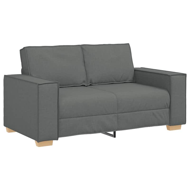 vidaXL 3 Piece Sofa Set with Cushions Black/Dark grey Fabric - 39 x 30.7 x 33.1