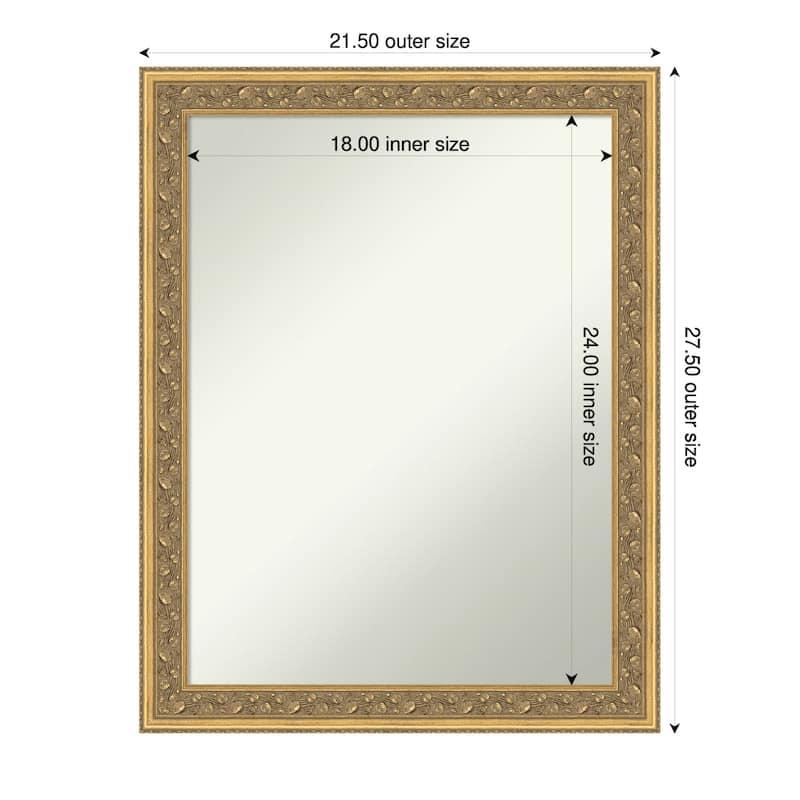 Carter Dark Gold Non-Beveled Wood Framed Wall Mirror - Carter Dark Gold - 22 x 28 in