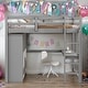 preview thumbnail 18 of 32, Modern Full Size Wood Loft Bed With Built-in Wardrobe,Desk,Storage Shelves And Drawers Grey