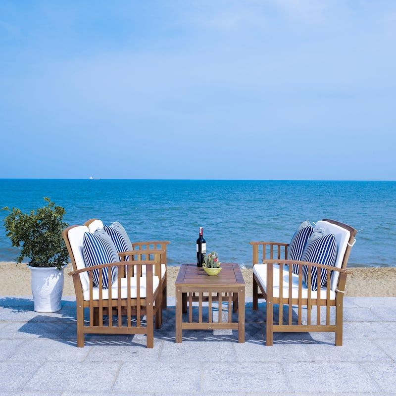 SAFAVIEH Outdoor Rocklin 4-piece Conversation Patio Set