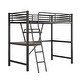 preview thumbnail 8 of 22, Industrial Modern Design Twin Size Metal Loft Bed with Sloping Ladder,Built-in Desk and Shelf Under-Bed,Sturdy Metal Frame
