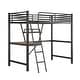 preview thumbnail 9 of 24, Industrial Modern Twin Size Loft Metal & MDF Bed with Built-in Desk and Shelf, Sturdy Construction & Safety Guaranteed, Black