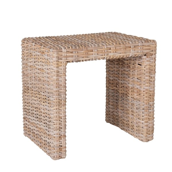 Natural Rattan Bridged Accent Table Overstock 31993987