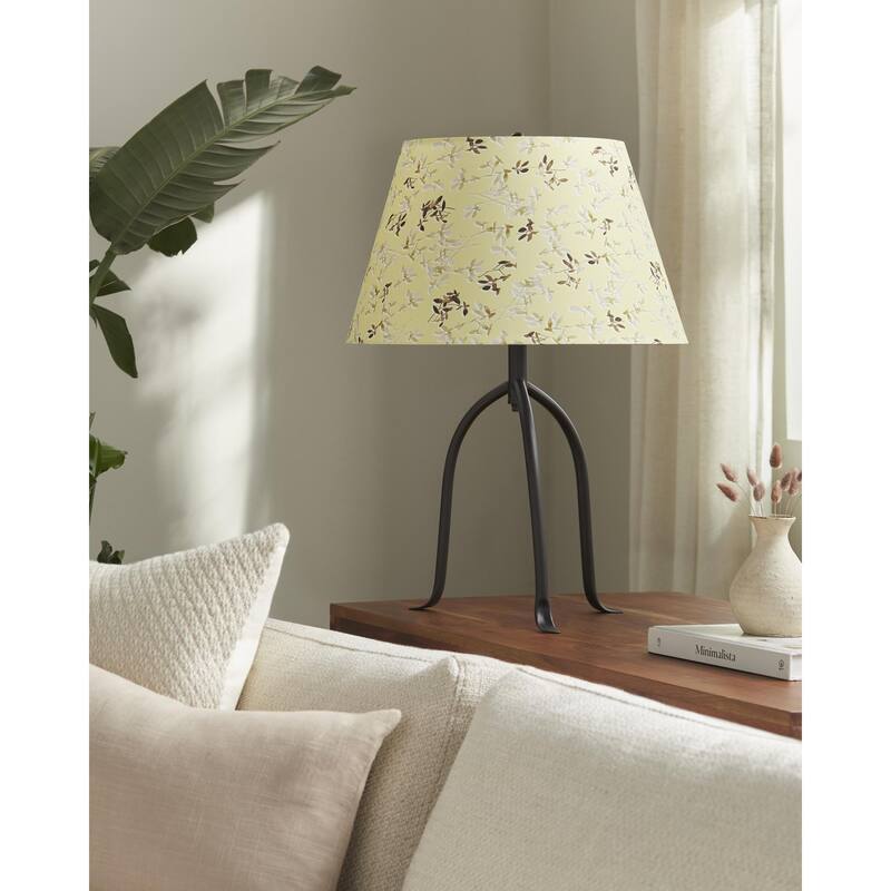 Livabliss Floriva Traditional Accent Table Lamp - 25"H x 17"W x 17"D - Light Yellow