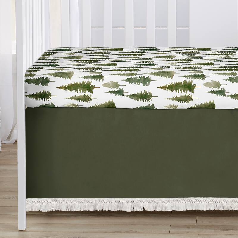 Sweet Jojo Designs Green Tree Woodland Boy Girl Unisex/Neutral 6p Crib Bedding + BreathableBaby Breathable Mesh Liner
