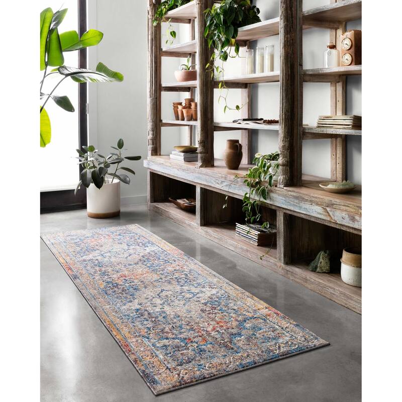 Alexander Home Adrian Distressed Traditional Border Area Rug