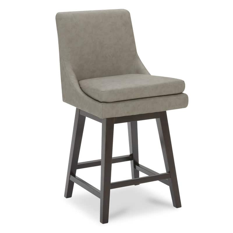 Spruce & Spring Luca Counter Height Swivel Barstool with Solid Wood Legs