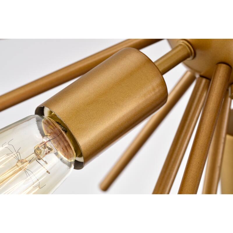 Amalia 3-Light Mid-Century Modern Sputnik Semi-Flush Mount
