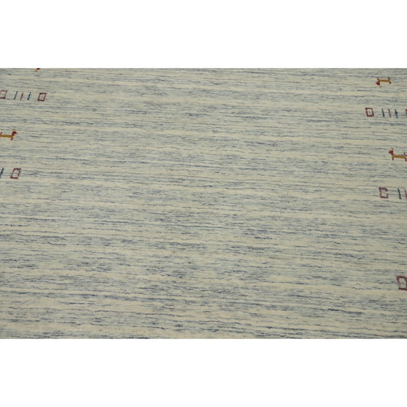 Hand Knotted Oriental 100% Wool Carpet Tribal Animal Pictorial Beige & Ivories Gabbeh Area Rug - 7' 10'' X 5' 1''