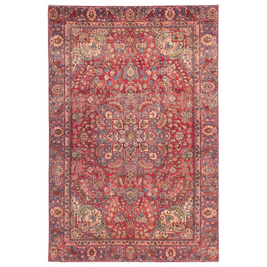 ECARPETGALLERY Hand-knotted Antalya Vintage Red Wool Rug - 6'4 x 9'7