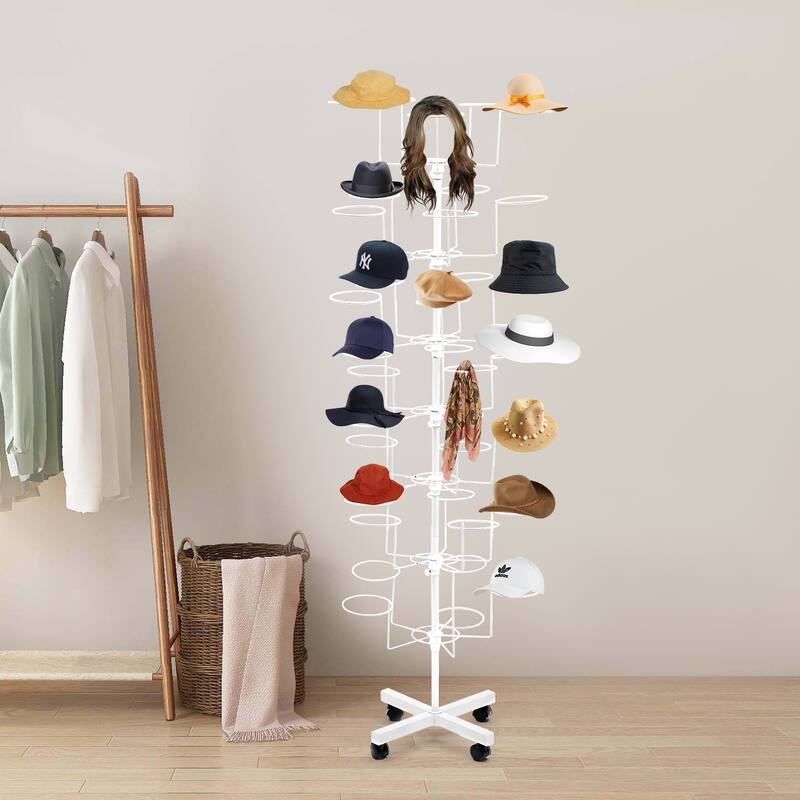 7 Tier Freestanding Cap Display Hat Rack Stand with 35 Hooks