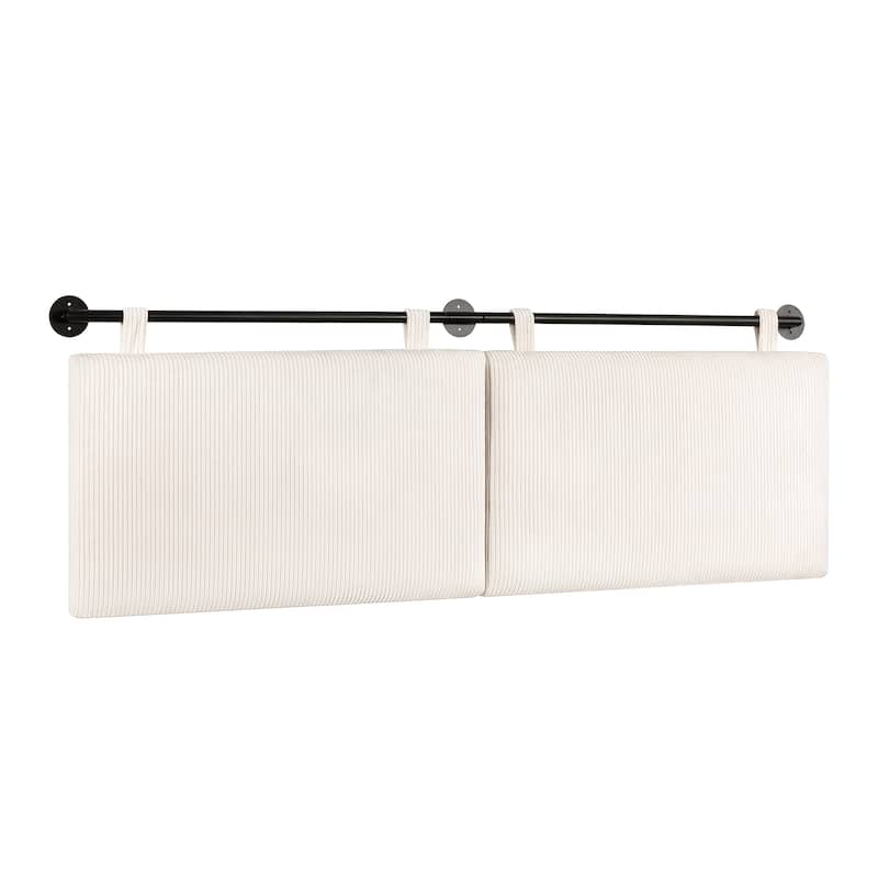Adeco 70-Inch Corduroy Upholstered Wall Mount Hanging Headboard