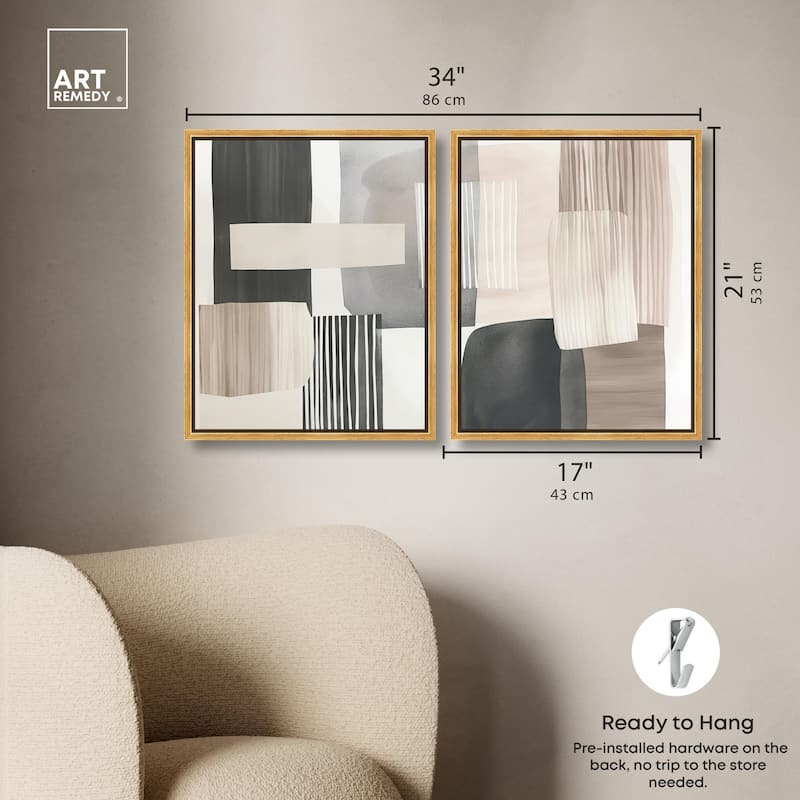 Floating Shapes II Canvas Set of 2 by Art Remedy
