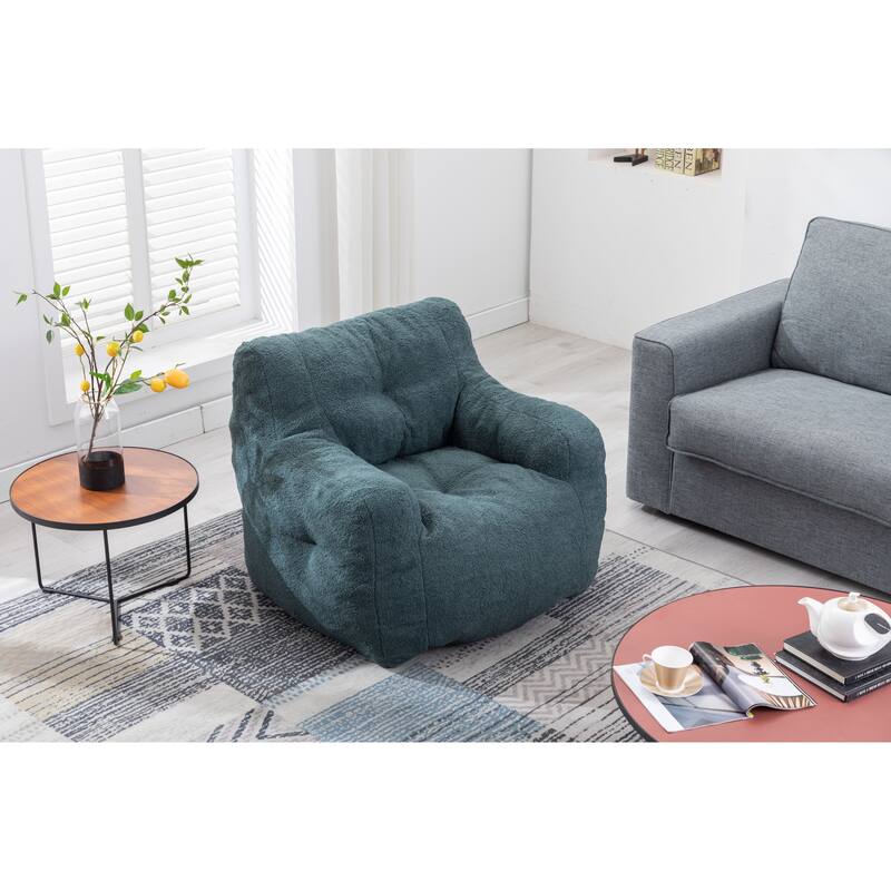 Green Teddy 39.37" Bean Bag Chair with Memory Sponge