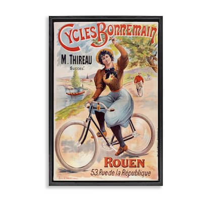 Stupell Vintage Cycles Bonnemain Framed Floater Canvas Wall Art Design By Marcus Jules