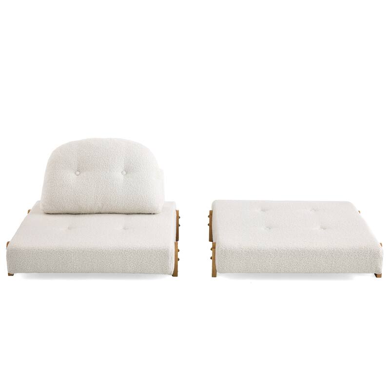 Christopher Knight Home - Lunessa Modern Upholstered Folding Ottoman with Backrest and Convertible Sleeper Design