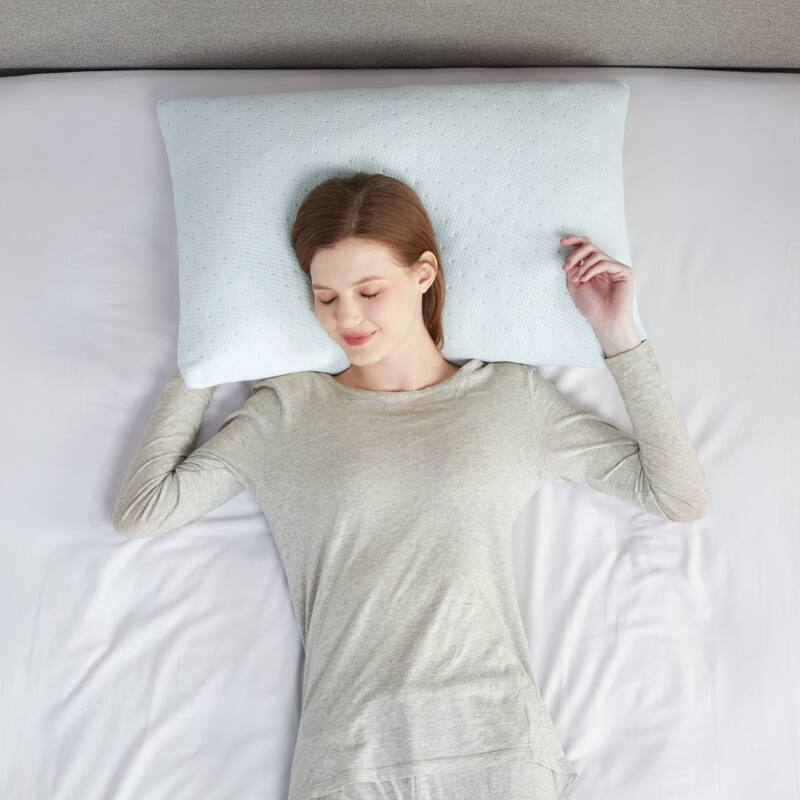 Madison Park Rayon from Bamboo Ivory Shredded Memory Foam Pillow with Cover