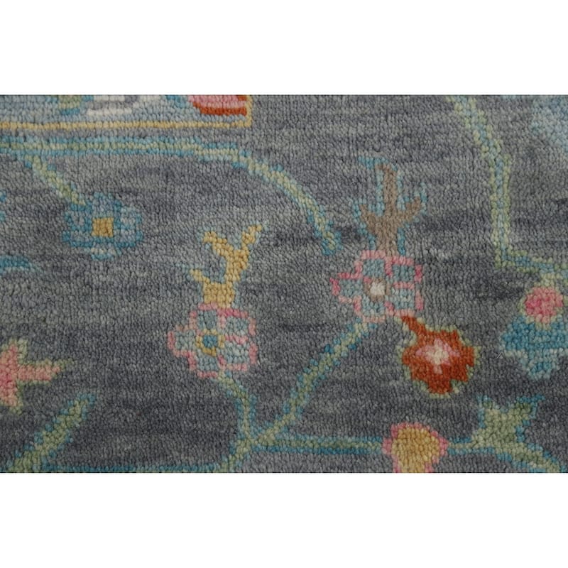 Ivory Oushak Indian Area Rug Hand-Knotted Wool Carpet - 7'9" x 10'3"