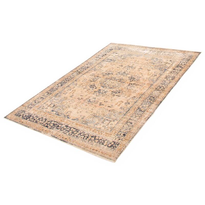 ECARPETGALLERY Hand-knotted Antalya Vintage Tan Wool Rug - 6'4 x 9'4