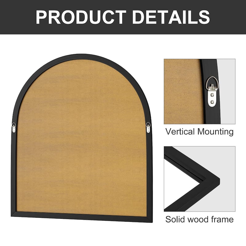 Wall Mirror Arched Mirror with Solid Wood Frame (Set Of 2) - 35*31