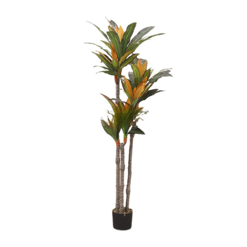 Artificial Dracaena Tree, 3.4FT/105cm Tall Artificial Plants with Planter,Indoor Decor Realistic Fake Dracaena Tree - 4.8ft